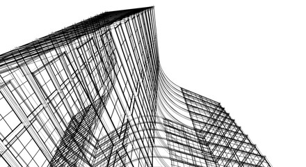 Wall Mural - abstract houses modern architecture 3d