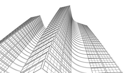 Wall Mural - abstract houses modern architecture 3d