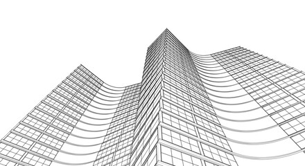 Wall Mural - abstract houses modern architecture 3d