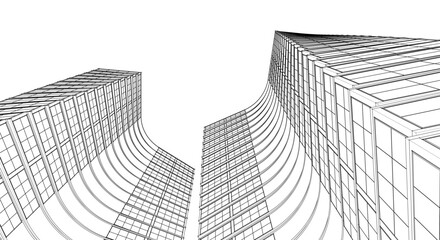 Wall Mural - abstract houses modern architecture 3d