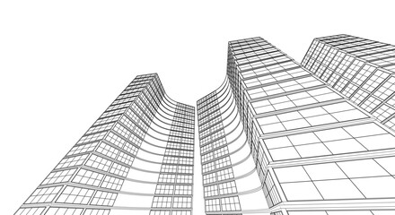 Wall Mural - abstract houses modern architecture 3d