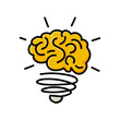 © SubscribeMen - human brain thinking lamp hand drawn illustration vector