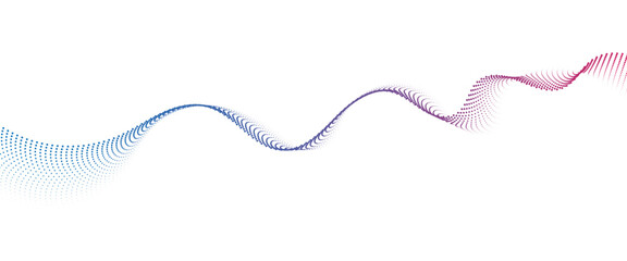 Leinwandbilder - Flowing Dot Wave halftone gradient pattern on transparent background	
