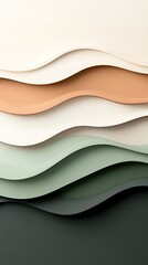 Wall Mural - abstract pastel topographic map with soft waves and earthy tones