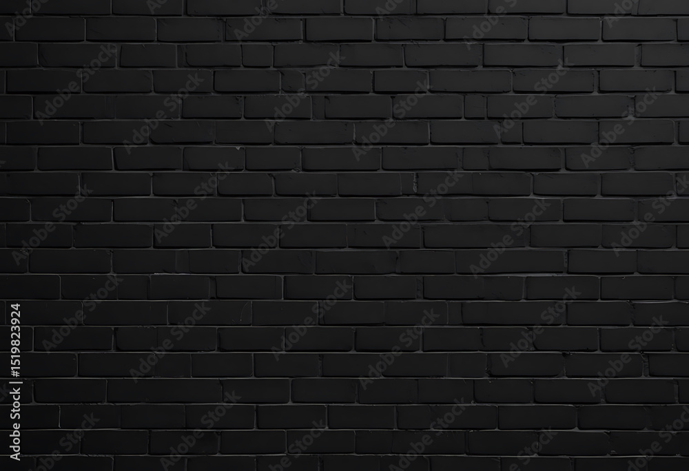 Textured black brick wall surface with rough details for creative ...