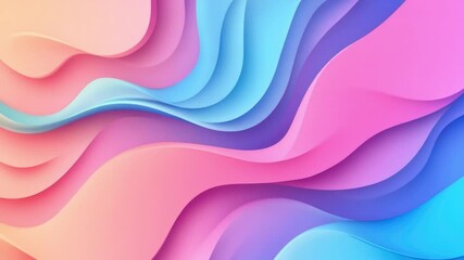 Poster - abstract gradient waves in soft pastel colors creating a modern artistic background for creative pro
