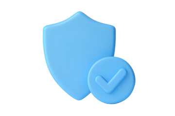 Poster - A light blue shield with a checkmark, signifying security and approval
