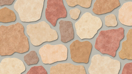 Poster - Textured stone pattern in various earthy tones, featuring irregular shapes and sizes, creating natural and organic feel