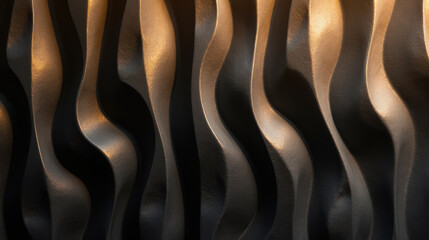 Poster - Textured wall wavy design abstract pattern modern decor artistic surface light and shadow
