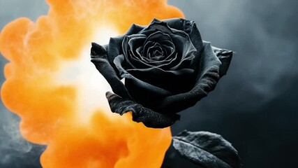 Poster - black rose surrounded by smoke and flame in dramatic artistic composition for unique visual impact 4