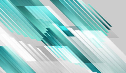Aufkleber - Blue and white geometric stripes abstract minimal tech background. Concept vector design