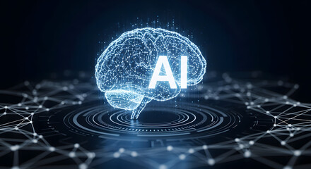Poster - AI Brain Artificial Intelligence, Neural Networks, Deep Learning, Machine Learning, and Cognitive Computing