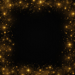 Wall Mural - shiny christmas background with luxury sparkles and glittering particles. festive golden confetti an