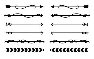 Poster - floral line divider for text layout separator decoration element collection