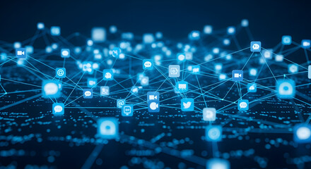 Poster - Global Network Interconnected Digital World and Social Media Landscape