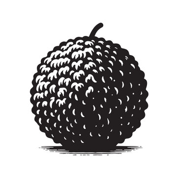 Black Arancini Silhouette Vector, High Quality Illustration on White Background