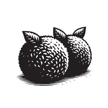 Black Arancini Silhouette Vector, High Quality Illustration on White Background
