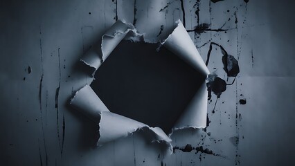 Poster - Dramatic Torn Paper Effect with Dark Center for Design Versatility