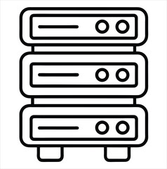 Fototapete - Server rack icon outline isolated on a white background. Best for poster design icon sign vector sketch freehand outline hand drawn picture sketchy silhouette illustration