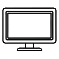 Fototapete - Simple computer LCD LED monitor icon isolated on a white background. Best for poster design icon sign vector sketch freehand outline hand drawn picture sketchy silhouette illustration