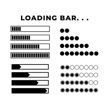 Set of Loading icon. Loading bar. Download progress icons. Load bar icons.