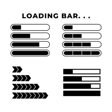 Set of Loading icon. Loading bar. Download progress icons. Load bar icons.