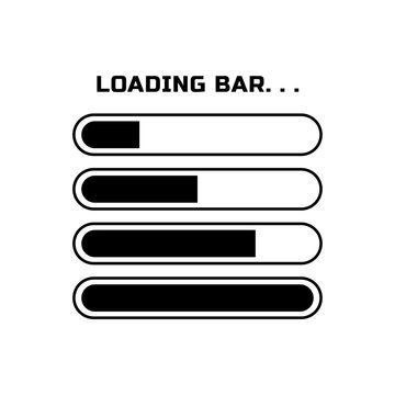 Loading icon. Loading bar. Download progress icons. Load bar icons.