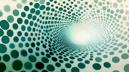 Poster - Green and white background with a lot of circles