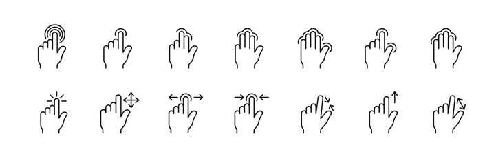 Poster - Hand gesture icons for touchscreen devices and user interfaces