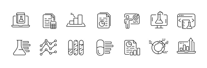 Poster - Data analysis and research icons for presentation design