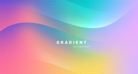 Fototapete - Abstract multicolor gradient background with soft shapes. Vector.