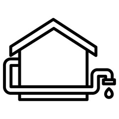 water pipe icon simple thin line stroke