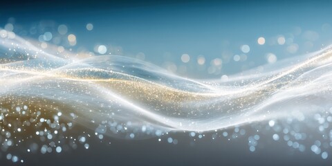 Poster - Digital waves creating light particles in futuristic space environment art concept