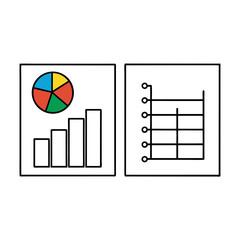 Poster - vector illustration of graphs and charts