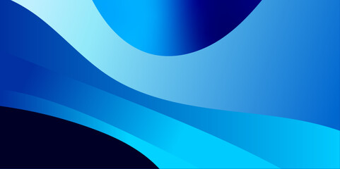 Poster - Abstract background of flowing teal and blue gradient waves curves dynamically.