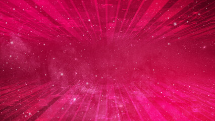 Abstract 3d technology futuristic concept background. Motion of digital data flow Magenta red color background