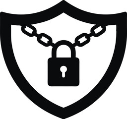 Poster - A 3D padlock with a key showing security and protection as an icon for web or computer access