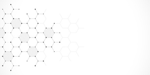 Fototapete - Graphic design element with abstract geometric background of simple hexagon pattern
