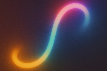 Fototapete - Colorful neon light glowing in an s shape against a dark background, symbolizing concepts of infinity and eternity while reflecting the cyclical nature of time in a vibrant, dynamic display