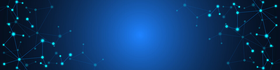 Aufkleber - Molecular structure and genetic engineering, molecules DNA, neural network, scientific research. Abstract background for innovation technology, science, healthcare, and medicine