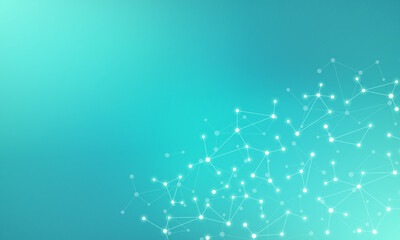 Aufkleber - Molecular structure and genetic engineering, molecules DNA, neural network, scientific research. Abstract background for innovation technology, science, healthcare, and medicine