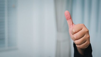 Aufkleber - Business hand gesture office space image professional environment close-up empowerment and approval