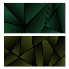 Poster - Abstract polygonal pattern. Set of two dark gradient polygonal backgrounds. Background design, cover, postcard, banner, wallpaper