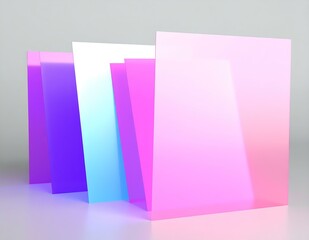 Poster - Abstract Pastel Color Blocks Modern Geometric Design, Pink, Purple, Blue Panels