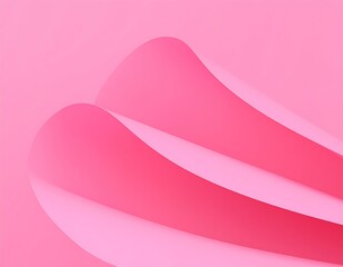Poster - Abstract Pink and Red Paper Waves Curving Layers, Soft Hues, Elegant Design