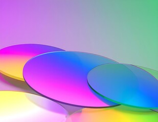 Poster - Abstract Colorful Glass Circles Gradient Background Design