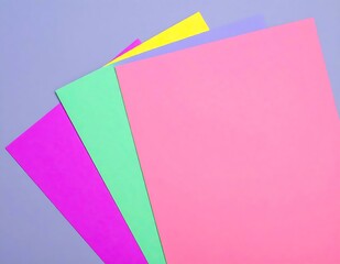 Poster - Pastel Colored Papers, Abstract Background, Colorful Design, Vivid Hues, Geometric Shapes, Creative 