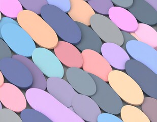 Poster - Abstract Pastel Oval Shapes Background Design Pattern Texture
