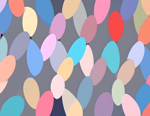 Poster - Abstract Pastel Oval Shapes Background, Colorful Pattern Design
