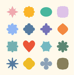 Poster - Collection of Flat Abstract Shape Elements Vector Geometric, Organic, for web, shape, design elements